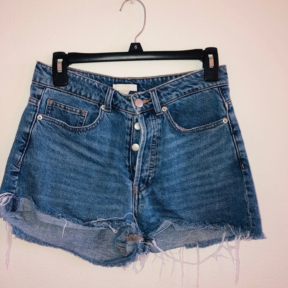 High waisted denim shorts